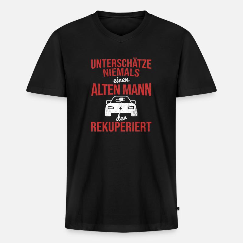 Elektroauto Auto E-Auto - Männer Premium Bio T-Shirt mit V-Ausschnitt - Schwarz