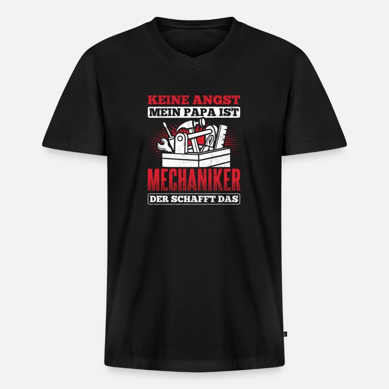 Mechaniker Kfz Schrauber - Männer Premium Bio T-Shirt mit V-Ausschnitt - Schwarz