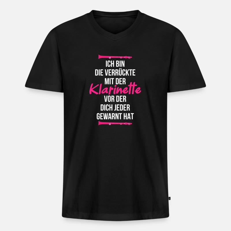 Klarinette Orchester - Männer Premium Bio T-Shirt mit V-Ausschnitt - Schwarz