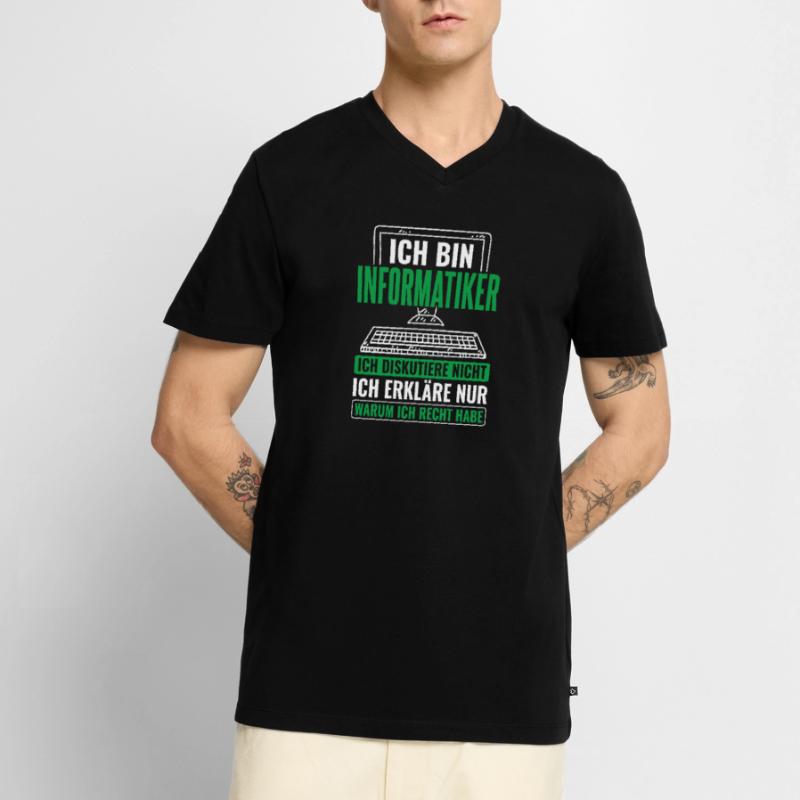 Informatik Informatiker Programmierer Männer Premium Bio T-Shirt mit V-Ausschnitt