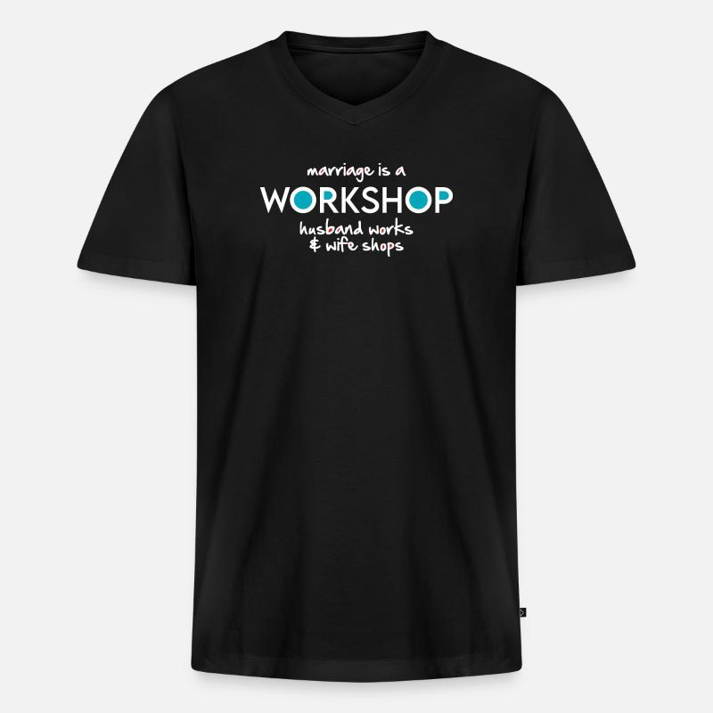 Werkstatt (dunkel) - Männer Premium Bio T-Shirt mit V-Ausschnitt - Schwarz