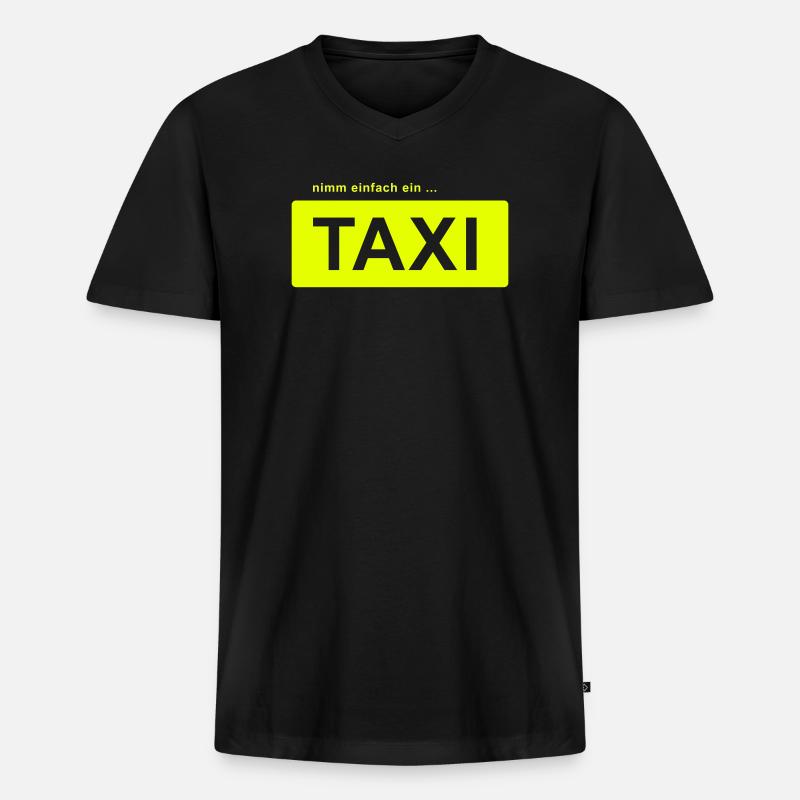 nimm einfach ein taxi - Männer Premium Bio T-Shirt mit V-Ausschnitt - Schwarz