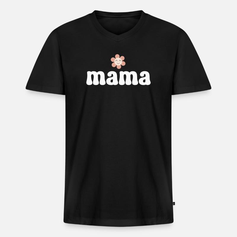 Mutter Mama - Männer Premium Bio T-Shirt mit V-Ausschnitt - Schwarz
