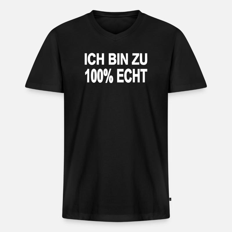 Echt - Männer Premium Bio T-Shirt mit V-Ausschnitt - Schwarz