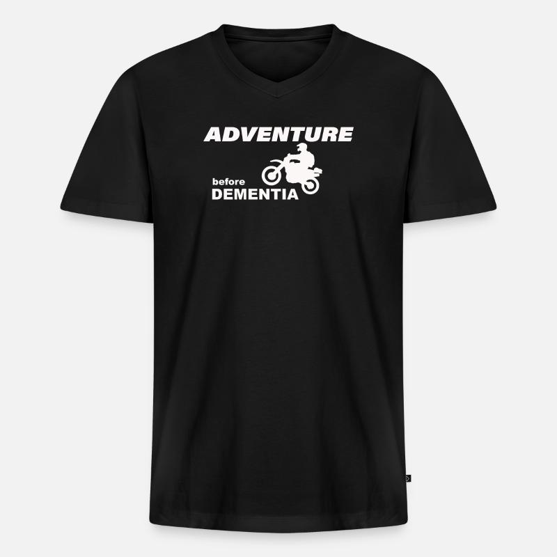 MOTORCYCLE ADVENTURE - Männer Premium Bio T-Shirt mit V-Ausschnitt - Schwarz