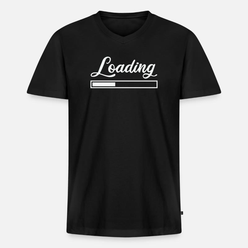 Loading - Männer Premium Bio T-Shirt mit V-Ausschnitt - Schwarz