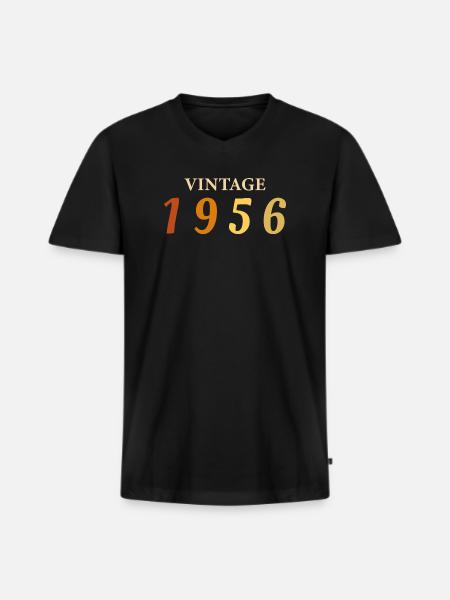Tee 70 Ans Légende Né(e) 1956 - T-shirt encolure en V Premium bio Homme - noir