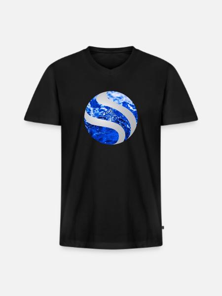 Ball Wasser - Männer Premium Bio T-Shirt mit V-Ausschnitt - Schwarz