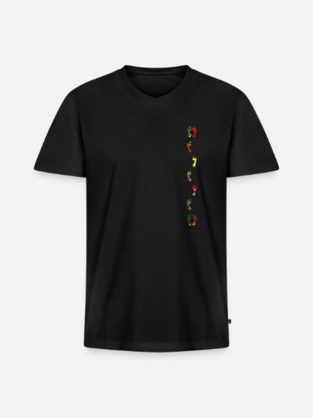 Running feet - Men's Premium Organic T-shirt with V-neck - black