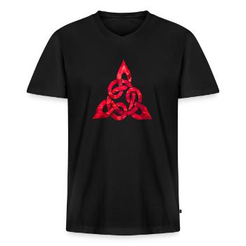 Celtic Knot - Men's Premium Organic T-shirt with V-neck - black - Front - Nico (187cm)