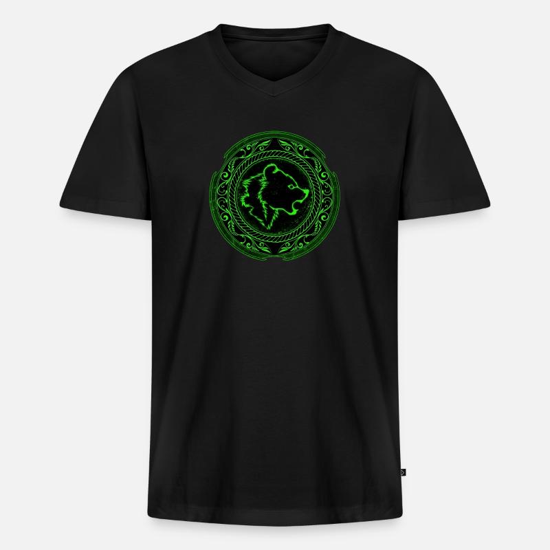 Walhalla Wikinger Bär Bärensymbol - Männer Premium Bio T-Shirt mit V-Ausschnitt - Schwarz