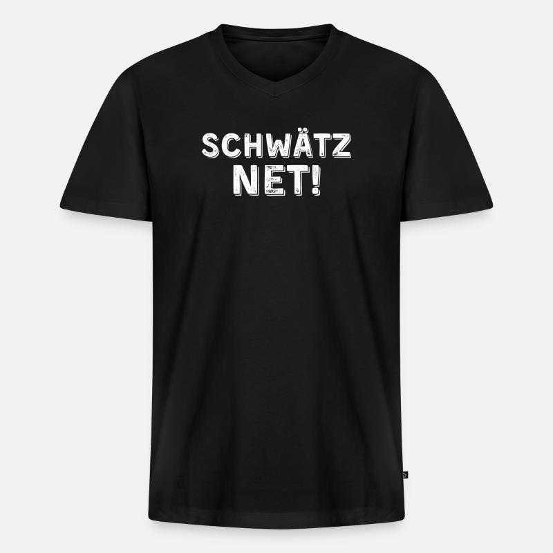 Schwätz net hell - Männer Premium Bio T-Shirt mit V-Ausschnitt - Schwarz