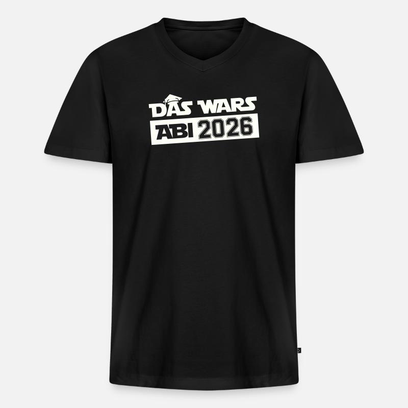 DAS WARS Abi 2026 - Männer Premium Bio T-Shirt mit V-Ausschnitt - Schwarz
