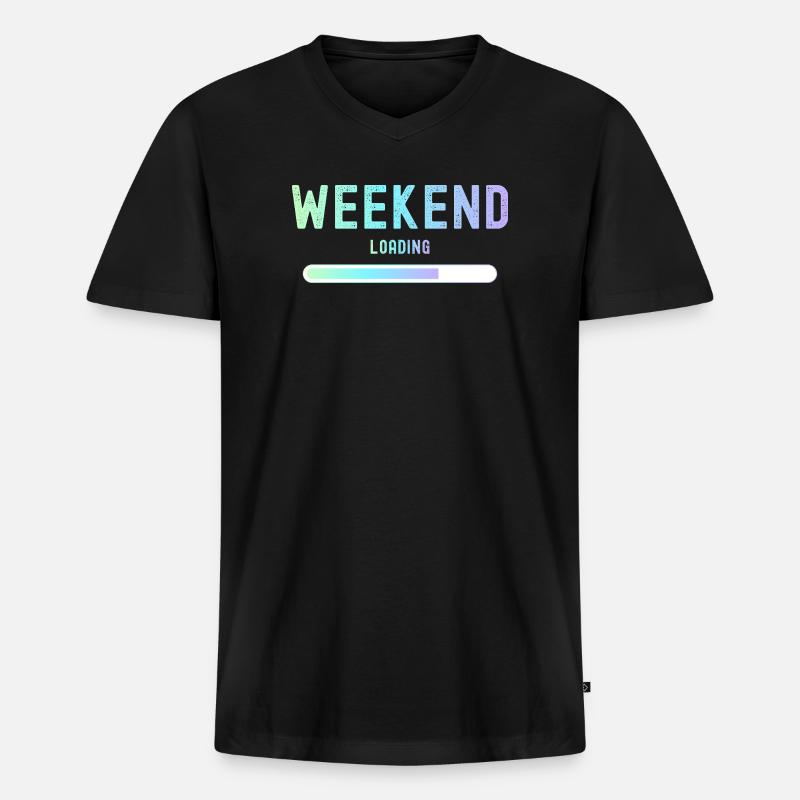Weekend loading Wochenende und Freizeit - Männer Premium Bio T-Shirt mit V-Ausschnitt - Schwarz