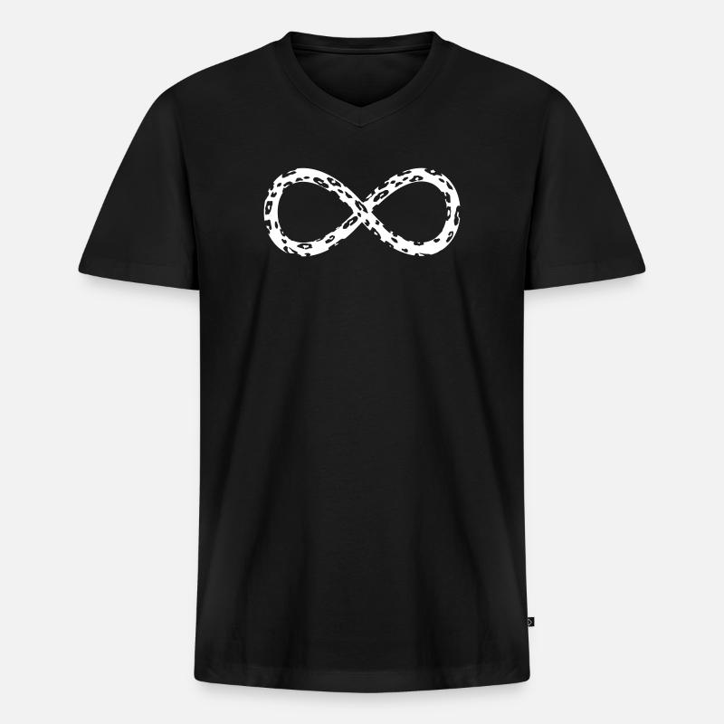 Leopard Infinity Dünnes Negativ - Männer Premium Bio T-Shirt mit V-Ausschnitt - Schwarz