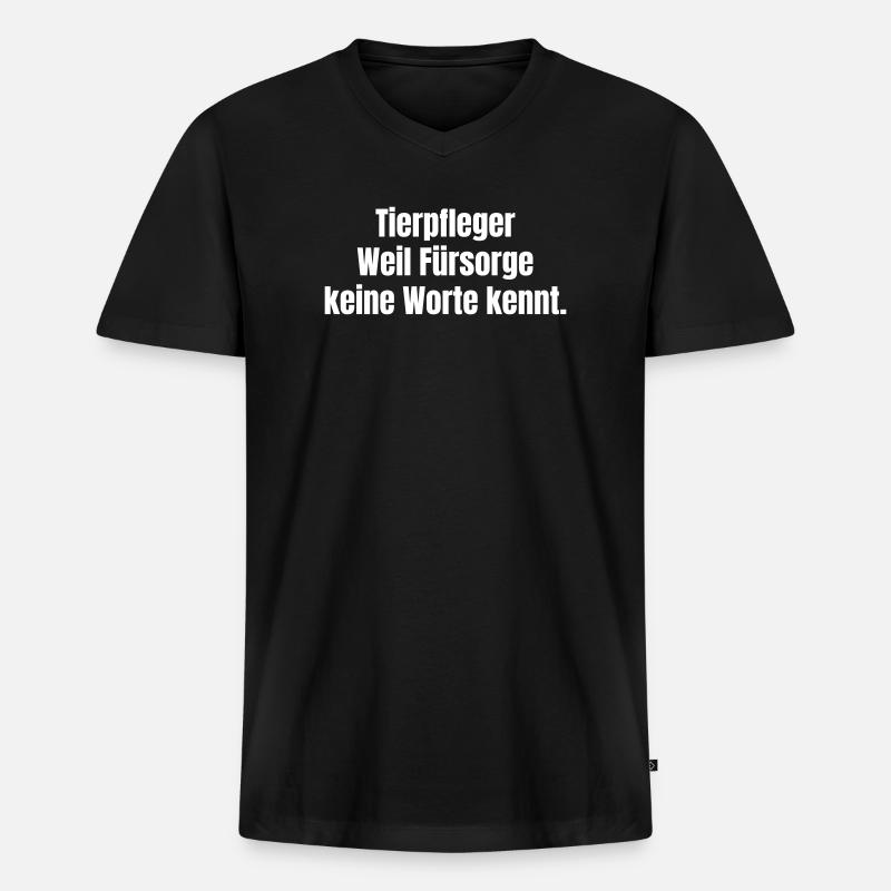 Tierpfleger Fürsorge Botschaft - Männer Premium Bio T-Shirt mit V-Ausschnitt - Schwarz