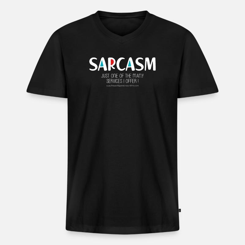 Sarkasmus (düster) - Männer Premium Bio T-Shirt mit V-Ausschnitt - Schwarz