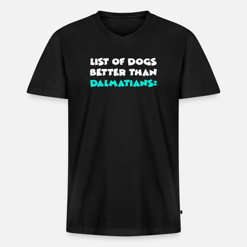 Dalmatian Dalmatiner - Männer Premium Bio T-Shirt mit V-Ausschnitt - Schwarz