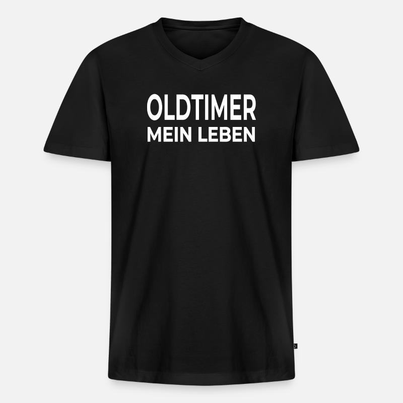 Oldtimer - Männer Premium Bio T-Shirt mit V-Ausschnitt - Schwarz