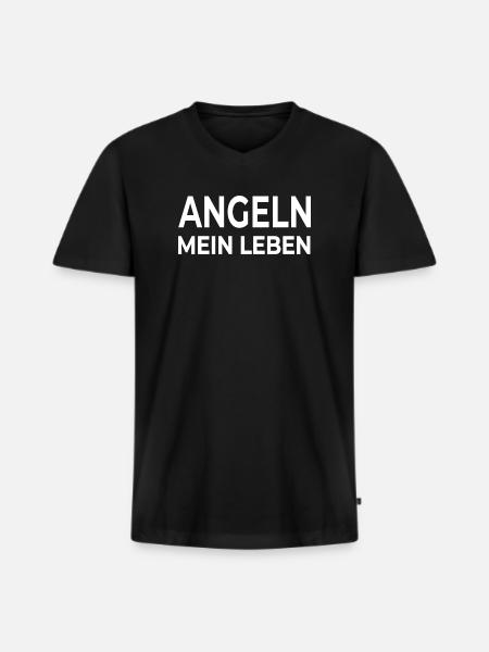 Pêche - T-shirt encolure en V Premium bio Homme - noir