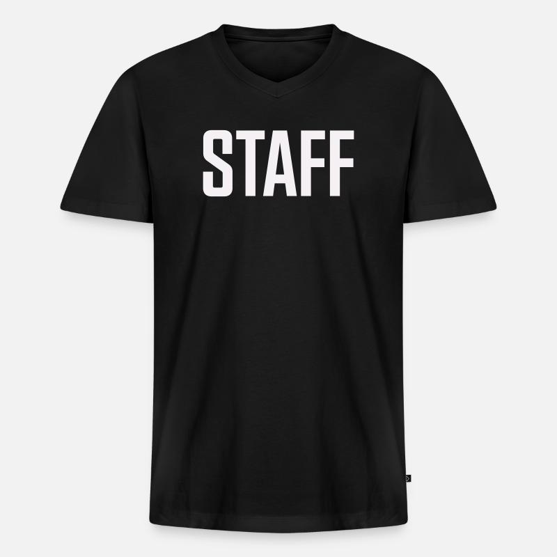Staff - Männer Premium Bio T-Shirt mit V-Ausschnitt - Schwarz