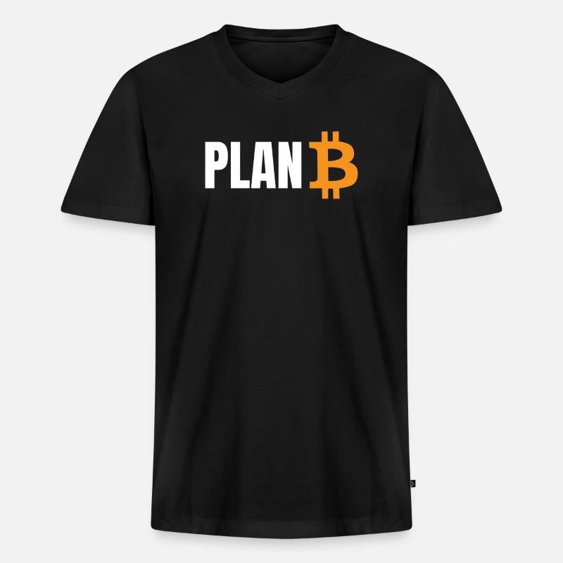 Plan Bitcoin - Männer Premium Bio T-Shirt mit V-Ausschnitt - Schwarz