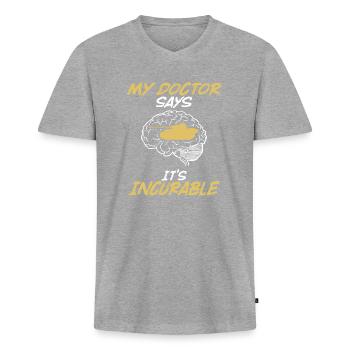 Panzer Panzerfahrer Kampfpanzer Panzertruppe - Men's Premium Organic T-shirt with V-neck - heather grey - Front