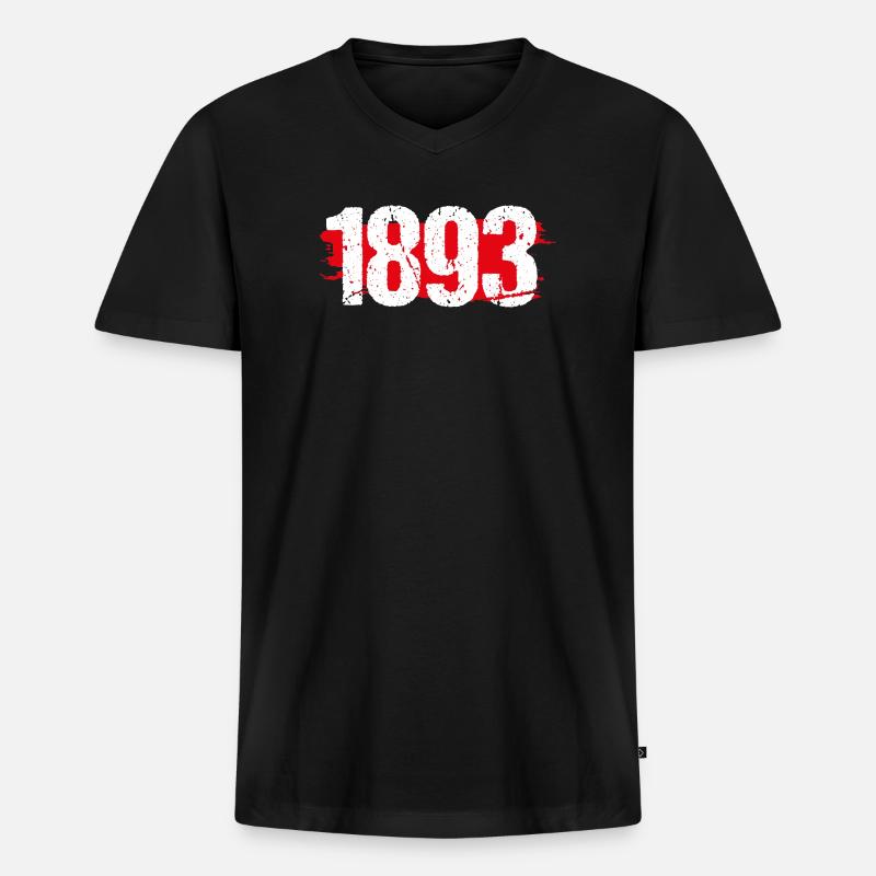 Stuttgart 1893 - Männer Premium Bio T-Shirt mit V-Ausschnitt - Schwarz