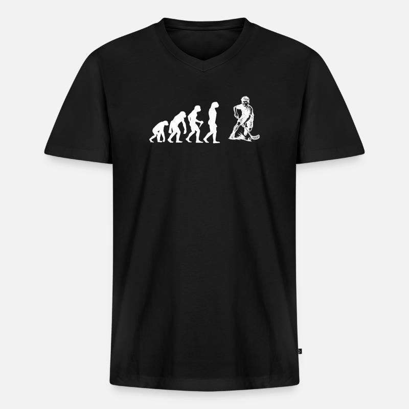 Einfach Floorball zeitloses Design - Männer Premium Bio T-Shirt mit V-Ausschnitt - Schwarz