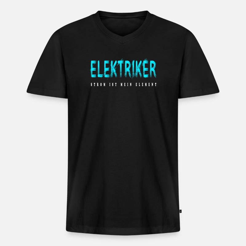 Elektriker Handwerker Design - Männer Premium Bio T-Shirt mit V-Ausschnitt - Schwarz