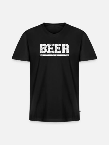 Trendiges Bierkunst-Design für T-Shirts - Männer Premium Bio T-Shirt mit V-Ausschnitt - Schwarz