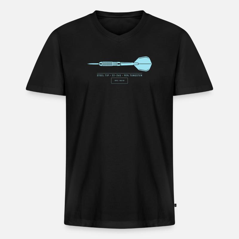 Plan technique d’illustration de fléchettes Fléchette - T-shirt encolure en V Premium bio Homme - noir