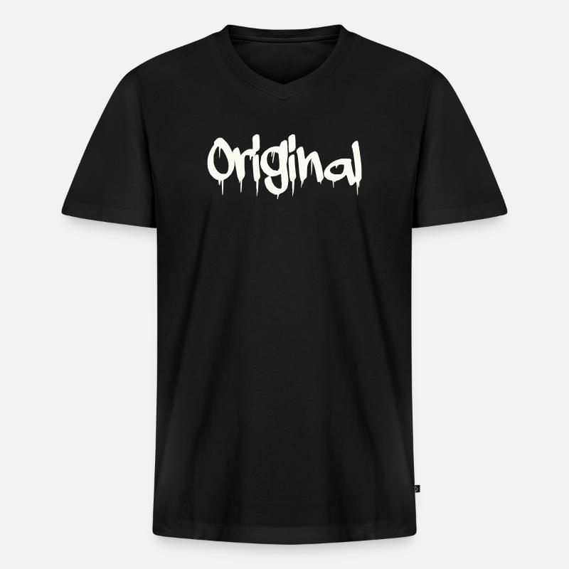 original - Männer Premium Bio T-Shirt mit V-Ausschnitt - Schwarz