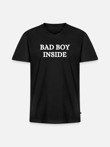 Stylish statement with rebellious flair - Men's Premium Organic T-shirt with V-neck - black