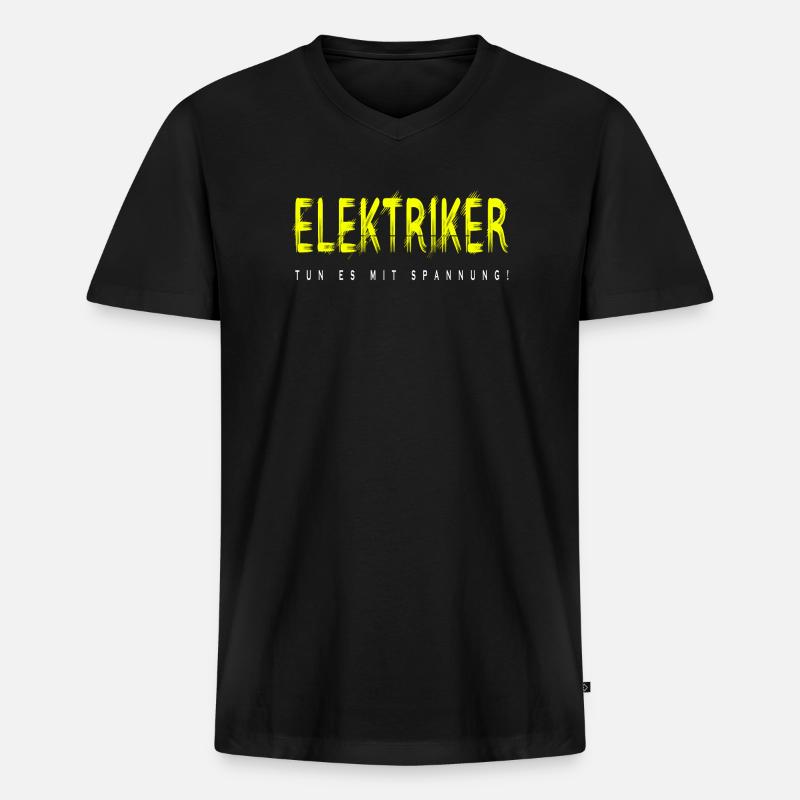 Elektriker Handwerker Design - Männer Premium Bio T-Shirt mit V-Ausschnitt - Schwarz