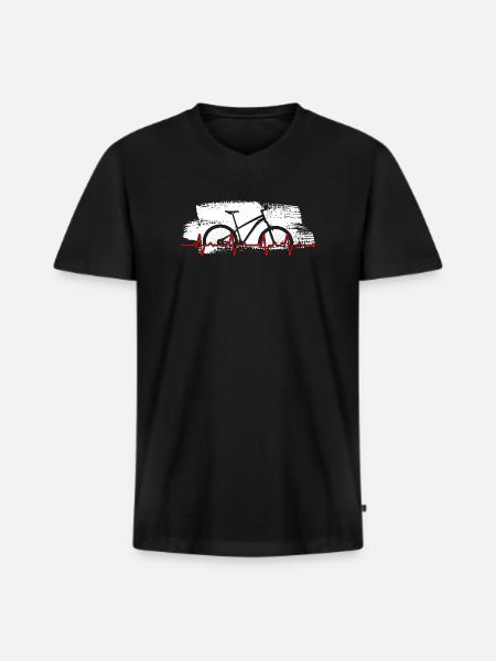 Bike Heartbeat Graphic - Men's Premium Organic T-shirt with V-neck - black