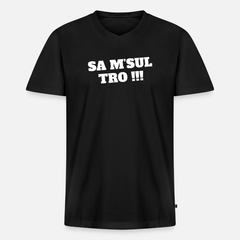 Jugend, SMS, Nachrichten - Männer Premium Bio T-Shirt mit V-Ausschnitt - Schwarz