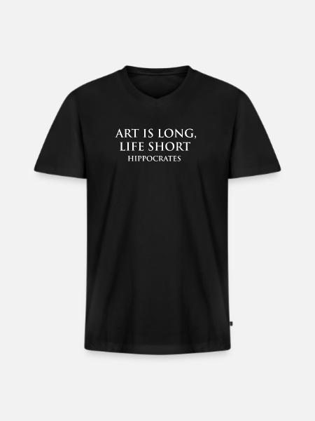 Inspirational Hippocrates Quote Art Print - Men's Premium Organic T-shirt with V-neck - black