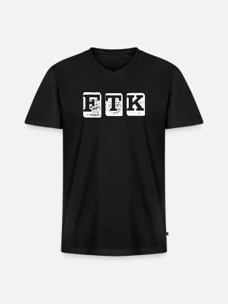 FTK - Men's Premium Organic T-shirt with V-neck - black