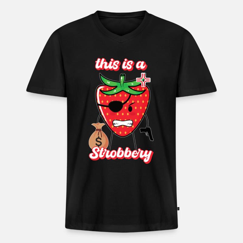 this is a strobbery Geschenk - Männer Premium Bio T-Shirt mit V-Ausschnitt - Schwarz