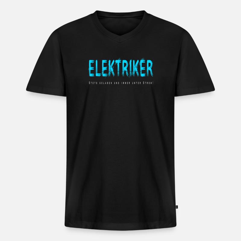Elektriker Handwerker Design - Männer Premium Bio T-Shirt mit V-Ausschnitt - Schwarz