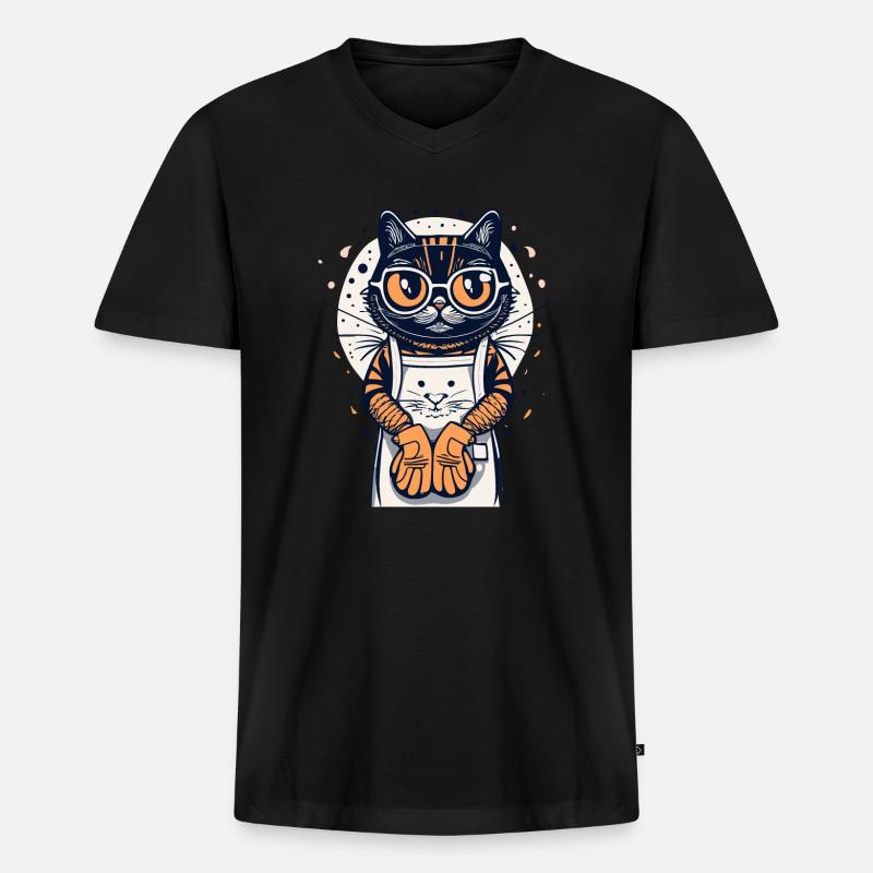 Backen - Männer Premium Bio T-Shirt mit V-Ausschnitt - Schwarz