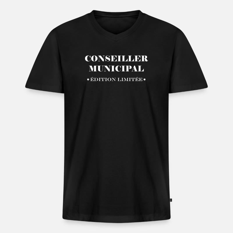 Gemeinderat - Männer Premium Bio T-Shirt mit V-Ausschnitt - Schwarz