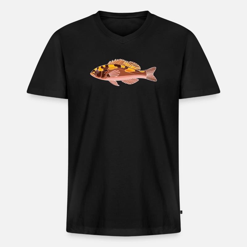 Tabaksbarsch - Männer Premium Bio T-Shirt mit V-Ausschnitt - Schwarz