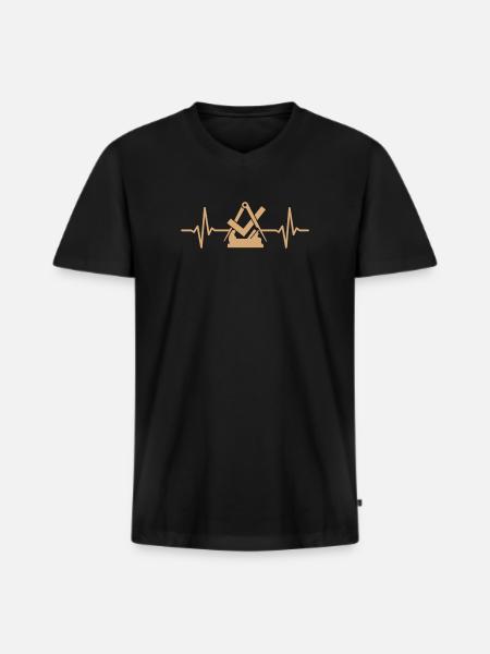 Carpenter Carpenter Guild Sign Heartbeat - Men's Premium Organic T-shirt with V-neck - black