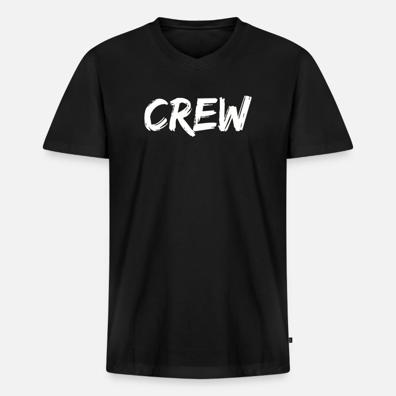 crew - Männer Premium Bio T-Shirt mit V-Ausschnitt - Schwarz