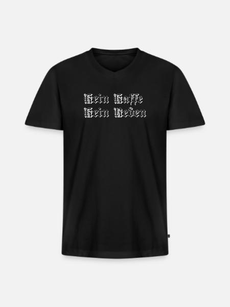Kein kaffe kein Reden - Men's Premium Organic T-shirt with V-neck - black