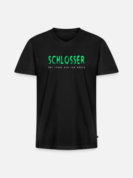 Schlosser Handwerker Design - Männer Premium Bio T-Shirt mit V-Ausschnitt - Schwarz