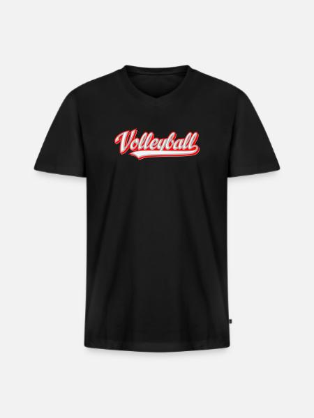 Volleyball - Men's Premium Organic T-shirt with V-neck - black
