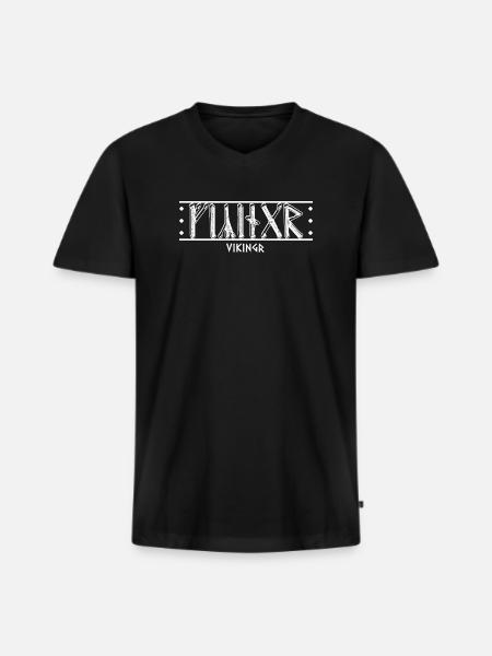 Viking - Men's Premium Organic T-shirt with V-neck - black